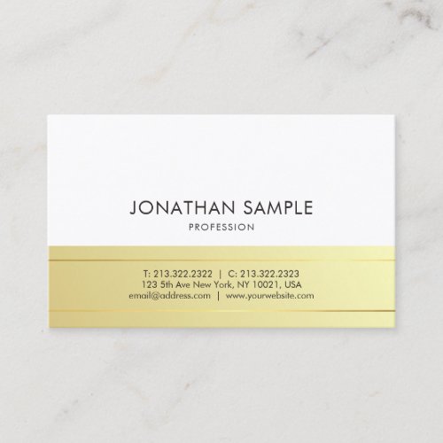 Trendy Modern Creative Design Gold Look Plain Luxe Business Card