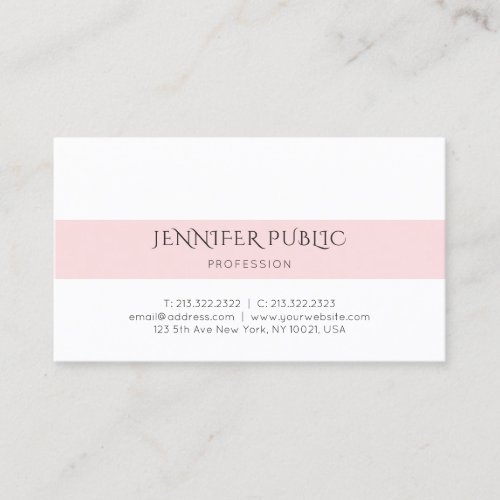 Trendy Modern Creative Minimalist Design Plain Business Card
