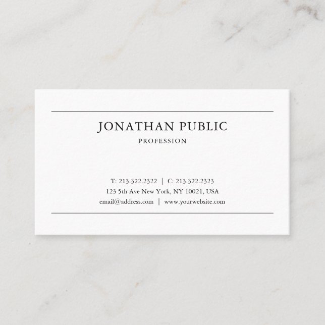 Trendy Modern Creative Sleek Graphic Design Chic Business Card (Front)