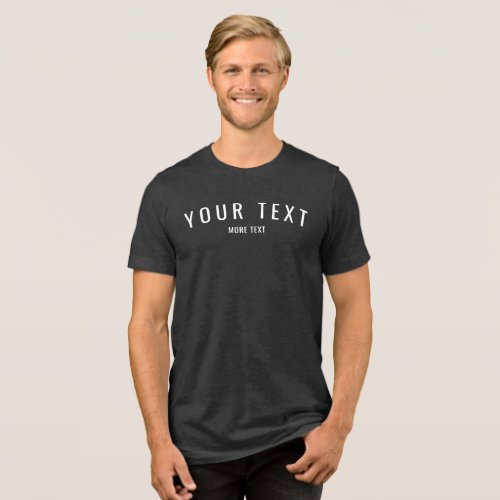 Trendy Modern Custom Mens Charcoal Black Triblend Tri_Blend Shirt