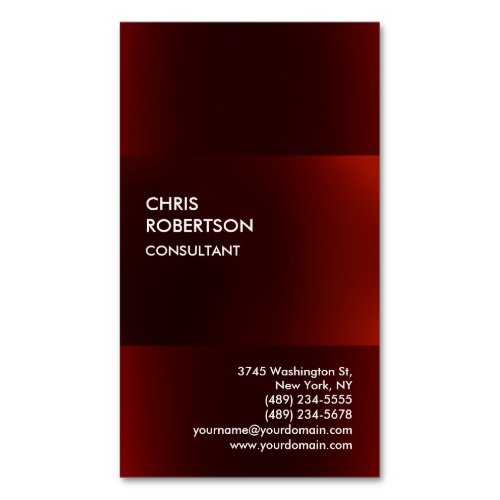 Trendy Modern Dark Red Business Card