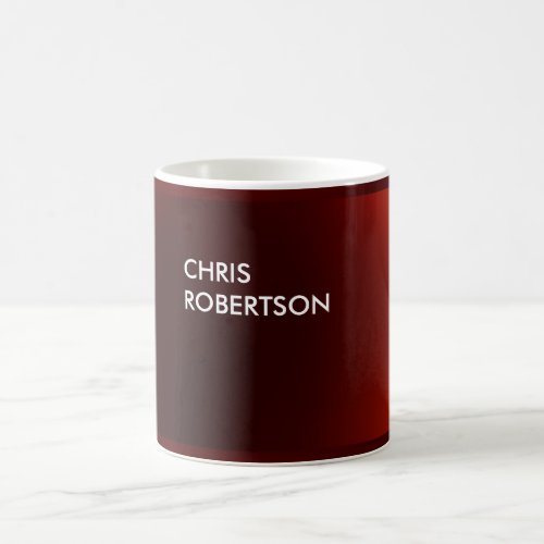 Trendy Modern Dark Red Business Card Coffee Mug
