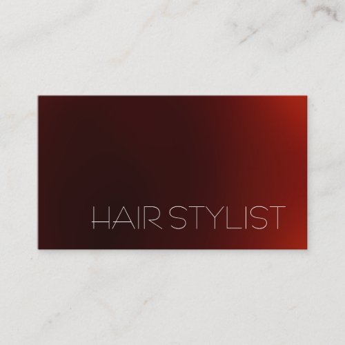 Trendy Modern Dark Red Hair Stylist Business Card