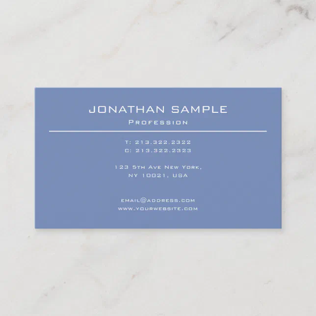 Trendy Modern Design Elegant Minimalist Plain Luxe Business Card | Zazzle