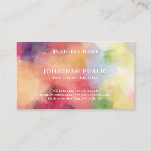 Trendy Modern Elegant Abstract Art Template Simple Business Card