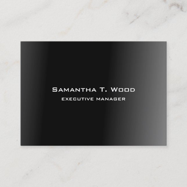 Trendy Modern Elegant Black Gray Executive Manager Business Card (Front)
