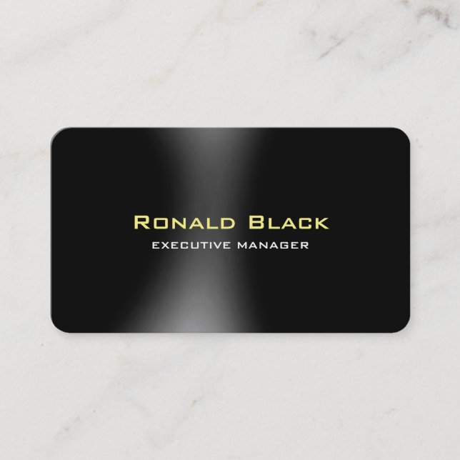 Trendy Modern Elegant Black Grey Manager Business Card (Front)