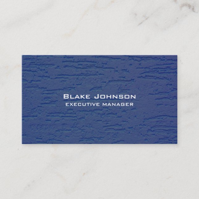 Trendy Modern Elegant Blue Business Card (Front)