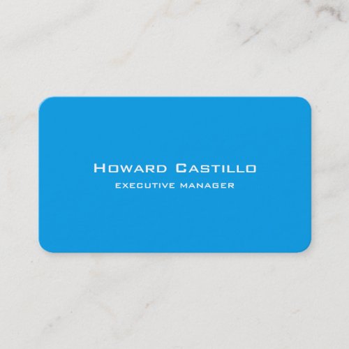 Trendy Modern Elegant Blue White Manager Business Card
