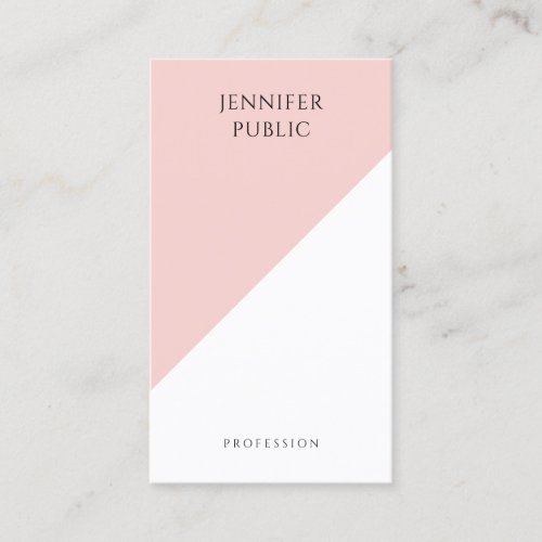 Trendy Modern Elegant Blush Pink Simple Template Business Card