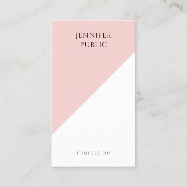 Trendy Modern Elegant Blush Pink Simple Template Business Card | Zazzle