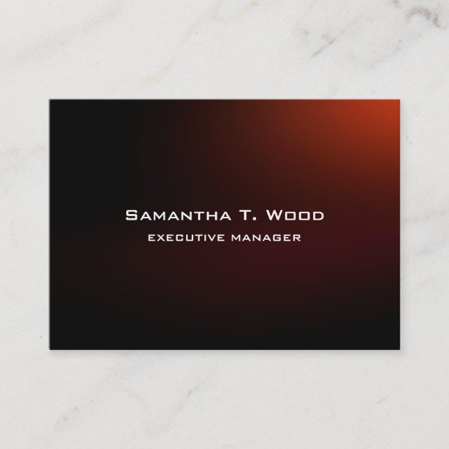 Trendy Modern Elegant Brown Red Executive Manager Business Card (Front)