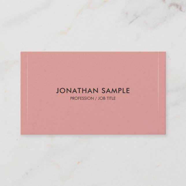 Trendy Modern Elegant Businessman Plain De Luxe Business Card (Front)