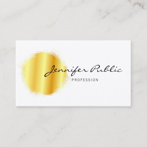 Trendy Modern Elegant Calligraphed Gold Template Business Card