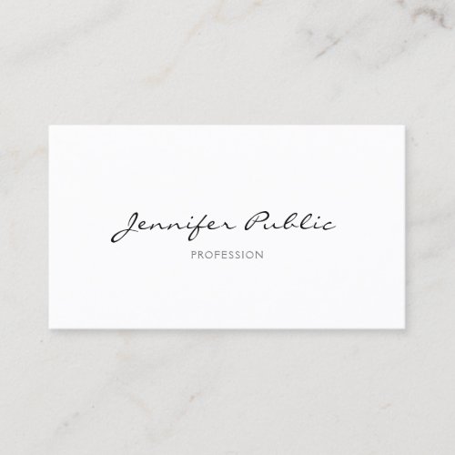 Trendy Modern Elegant Calligraphy Simple Plain Business Card