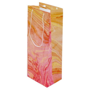 Trendy Modern Elegant Chic Marble Wine Gift Bag