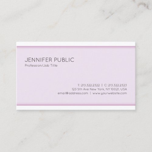 Trendy Modern Elegant Color Clean Plain Luxury Business Card