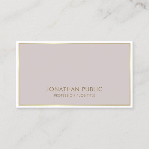 Trendy Modern Elegant Color Gold Plain Luxury Business Card