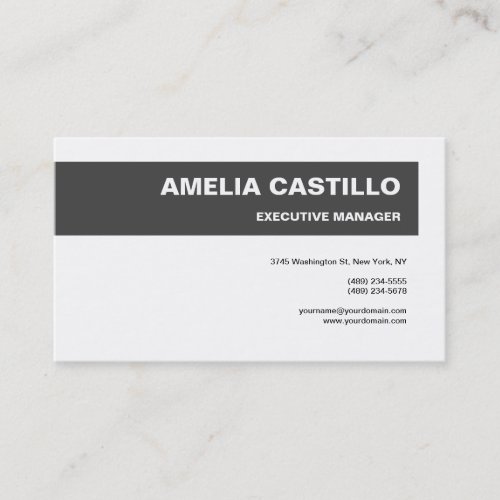Trendy Modern Elegant Contemporary Grey White  Business Card