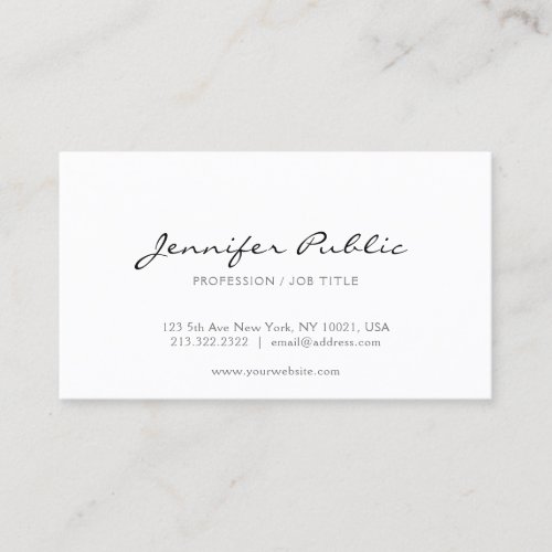 Trendy Modern Elegant Design Minimalistic Plain Business Card