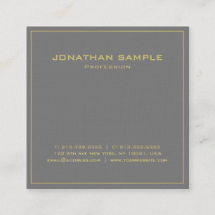 Trendy Modern Elegant Design Premium Linen Deluxe Square Business Card