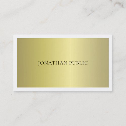 Trendy Modern Elegant Glamorous Gold Plain Luxury Business Card
