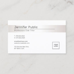 Trendy Modern Elegant Glamour Faux Silver Template Business Card