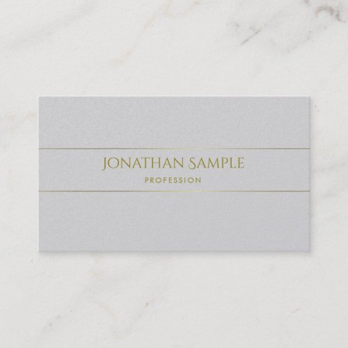 Trendy Modern Elegant Gold Striped Plain Luxury Business Card