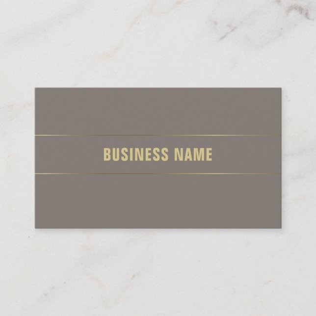 Trendy Modern Elegant Gold Stripes Plain Luxury Business Card (Front)