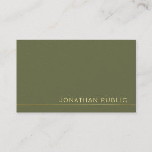 Trendy Modern Elegant Green Pearl Finish Luxury Business Card