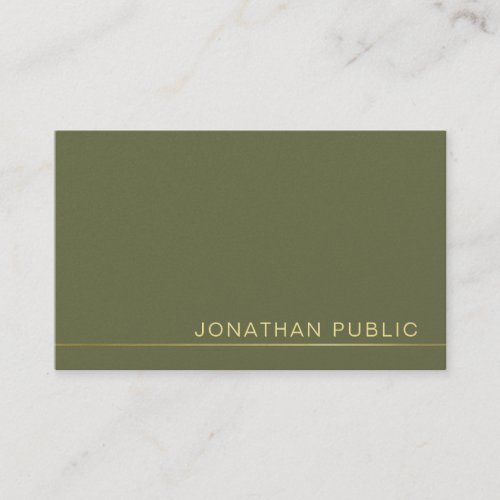 Trendy Modern Elegant Green Pearl Finish Luxury Business Card