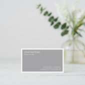 Trendy Modern Elegant Grey Minimalist Template Business Card (Standing Front)