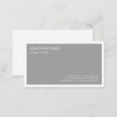 Trendy Modern Elegant Grey Minimalist Template Business Card (Front/Back)