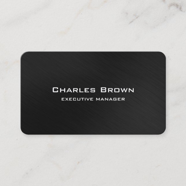 Trendy Modern Elegant Grey White Manager Business Card (Front)