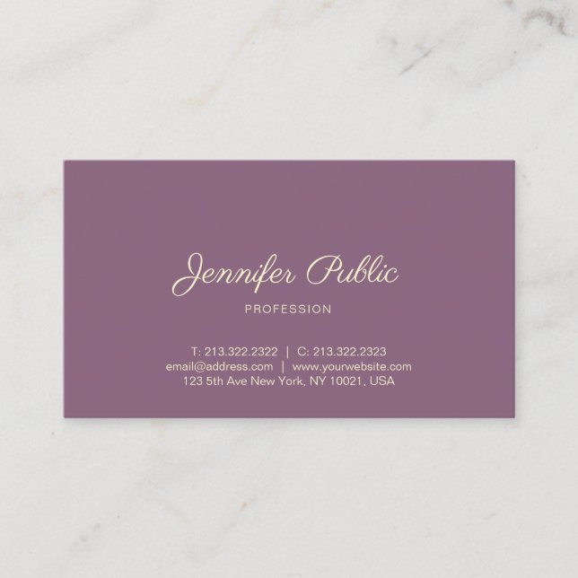 Trendy Modern Elegant Hand Script Gold Text Chic Business Card (Front)