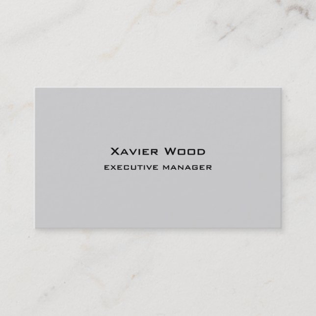 Trendy Modern Elegant Light Gray Professional Business Card (Front)