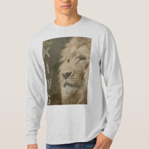Trendy Modern Elegant Lion Head Template Mens Ash T-Shirt