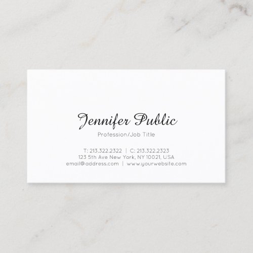 Trendy Modern Elegant Minimal Template Sleek Cool Business Card