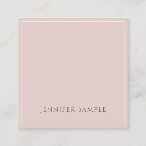 Trendy Modern Elegant Minimalist Design Template Square Business Card