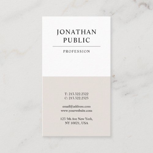 Trendy Modern Elegant Minimalist Luxury Plain Business Card