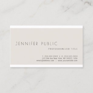 Trendy Modern Elegant Minimalist Plain Luxury Business Card