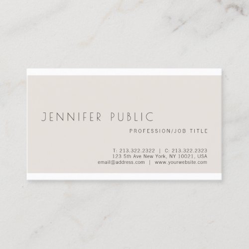Trendy Modern Elegant Minimalist Plain Luxury Business Card