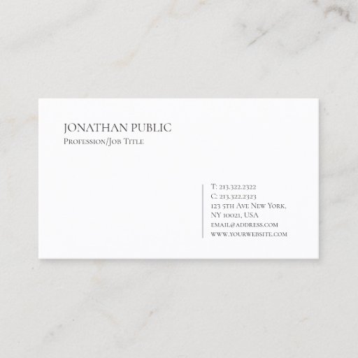 Customizable Trendy Modern Elegant Minimalist Simple Template Business Card