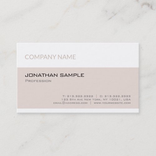 Trendy Modern Elegant Minimalistic Company Plain Business Card