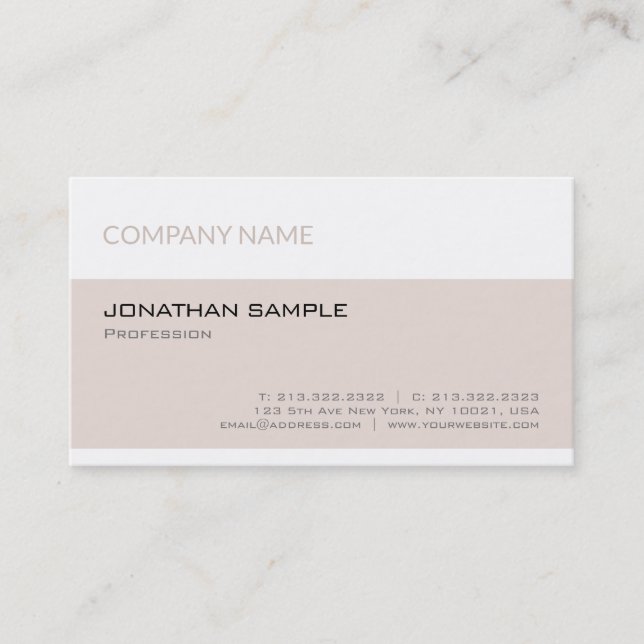 Trendy Modern Elegant Minimalistic Company Plain Business Card (Front)