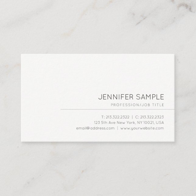 Trendy Modern Elegant Minimalistic Professional Business Card (Front)