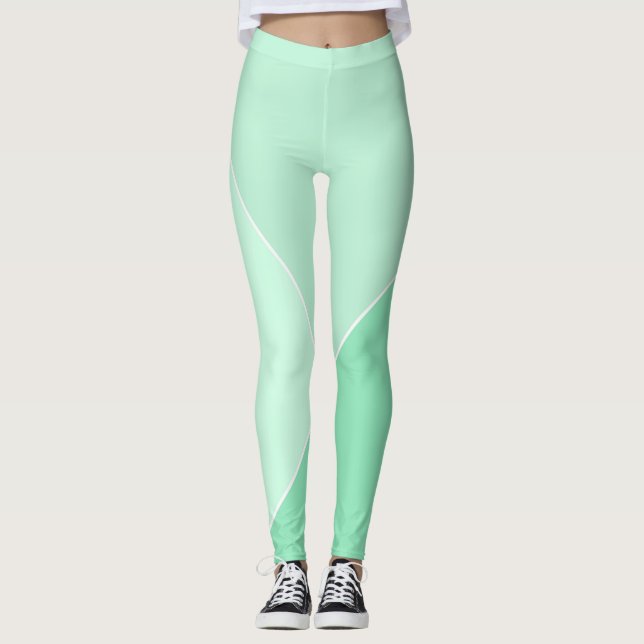 Trendy Modern Elegant Mint Green Template Leggings (Front)