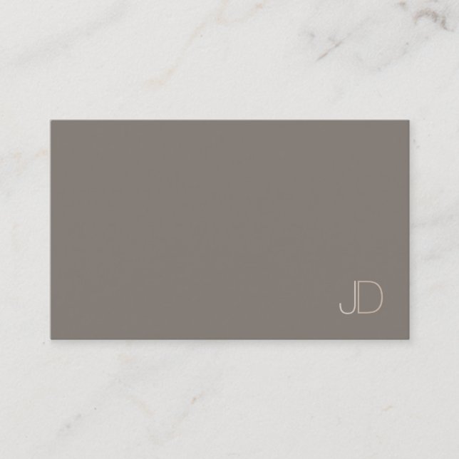 Trendy Modern Elegant Monogram Plain Professional Business Card (Front)