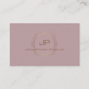 Trendy Modern Elegant Monogram Professional Business Card
