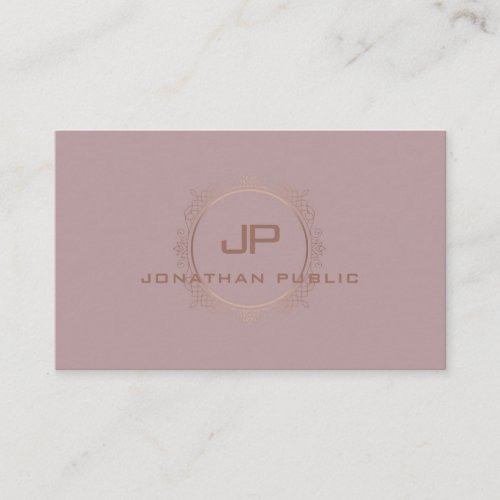 Trendy Modern Elegant Monogram Professional Business Card